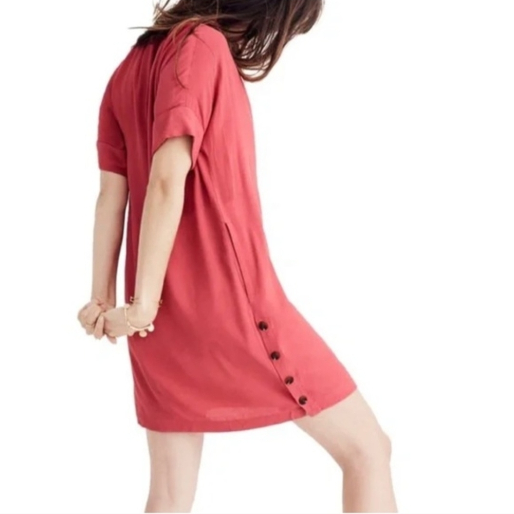 Madewell Journal Side Button Coral Tunic Dress Women's Size S
